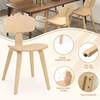 Costway Lot de 2 chaises de salle à manger modernes avec assise large et dossier incurvé et pieds réglables