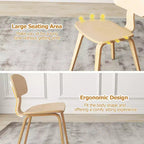 Costway Lot de 2 chaises de salle à manger modernes avec assise large et dossier incurvé et pieds réglables