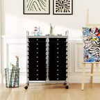 Chariot de rangement mobile Gymax à 20 tiroirs arc-en-ciel/noir/transparent/gris + beige + jaune/multicolore/macaron/rose dégradé/gris/rose vif/orange/violet/blanc