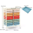 Chariot de rangement mobile Gymax à 20 tiroirs arc-en-ciel/noir/transparent/gris + beige + jaune/multicolore/macaron/rose dégradé/gris/rose vif/orange/violet/blanc