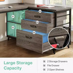 Bureau d'angle en L Lantine de 135 cm, réversible, avec 3 tiroirs pour dossiers et 2 étagères de rangement pour bureau à domicile, salle de jeu, gris