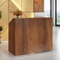 Lantine 47-Inch Reception Desk with Counter, Modern Front Desk with Cable Grommet for Lobby, Beauty Salon, Home Office, Walnut