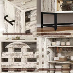 Buffet de rangement, porte tissée, portes cintrées, étagères réglables, pieds en métal, tiroir, pour cuisine/salon/salle à manger/entrée
