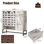 Buffet de rangement, porte tissée, portes cintrées, étagères réglables, pieds en métal, tiroir, pour cuisine/salon/salle à manger/entrée