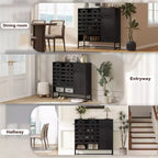 Buffet de rangement, porte tissée, portes cintrées, étagères réglables, pieds en métal, tiroir, pour cuisine/salon/salle à manger/entrée