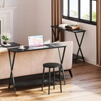 Console étroite de 104,9 cm avec étagères ouvertes à 2 niveaux, table de canapé style ferme pour entrée, couloir ou salon