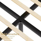 Cadre de lit plateforme rembourré Dyonery Queen Size, lit à oreilles avec tête de lit 56,1", velours côtelé/pieds en bois massif/aucun sommier tapissier requis/silencieux