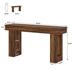 Meuble TV MAYEERTY avec 2 tiroirs en tissu et prise intégrée, console multimédia pour salon et chambre