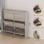 Meuble à chaussures avec 6 tiroirs à abattant, meuble à chaussures en bois avec étagère réglable, rangement à chaussures pour entrée, meuble à chaussures dissimulé pour couloir
