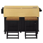Table de cuisson de 53 po pour îlot de cuisine avec 2 places assises, ensemble de table de cuisson d'îlot de cuisine mobile avec rangement pour cuisine ou salle à manger - Panipeachy