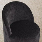 Ensemble table à manger ronde moderne pour 6, Table à manger piédestal noire, Chaises pivotantes roulantes en chenille avec roulettes - Panipeachy