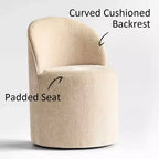 Ensemble table à manger ronde moderne pour 6, Table à manger piédestal noire, Chaises pivotantes roulantes en chenille avec roulettes - Panipeachy