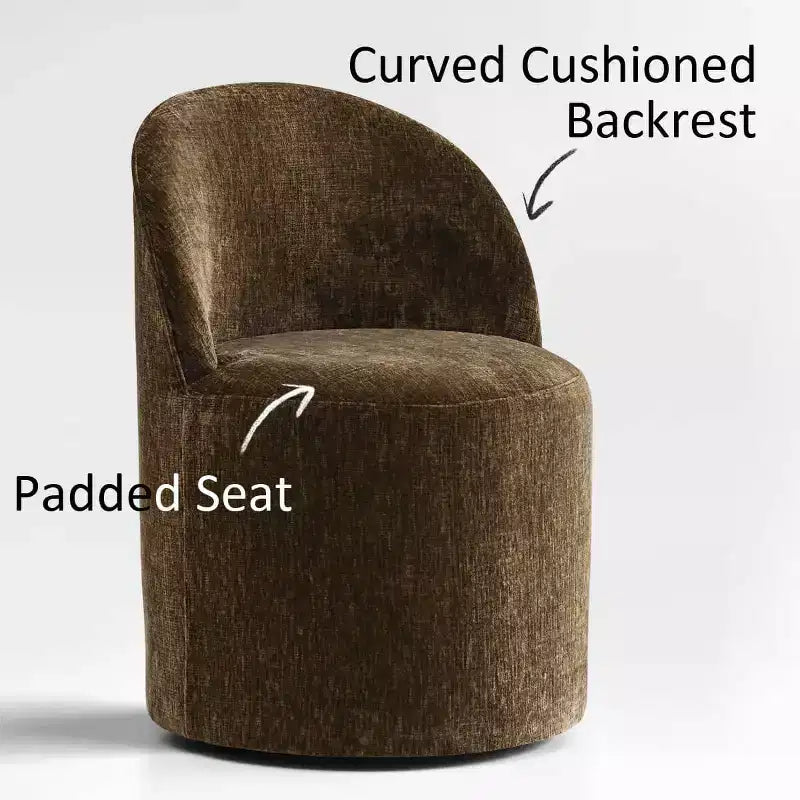 Ensemble table à manger ronde moderne pour 6, Table à manger piédestal noire, Chaises pivotantes roulantes en chenille avec roulettes - Panipeachy