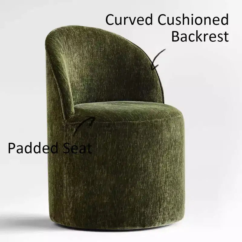 Ensemble table à manger ronde moderne pour 6, Table à manger piédestal noire, Chaises pivotantes roulantes en chenille avec roulettes - Panipeachy