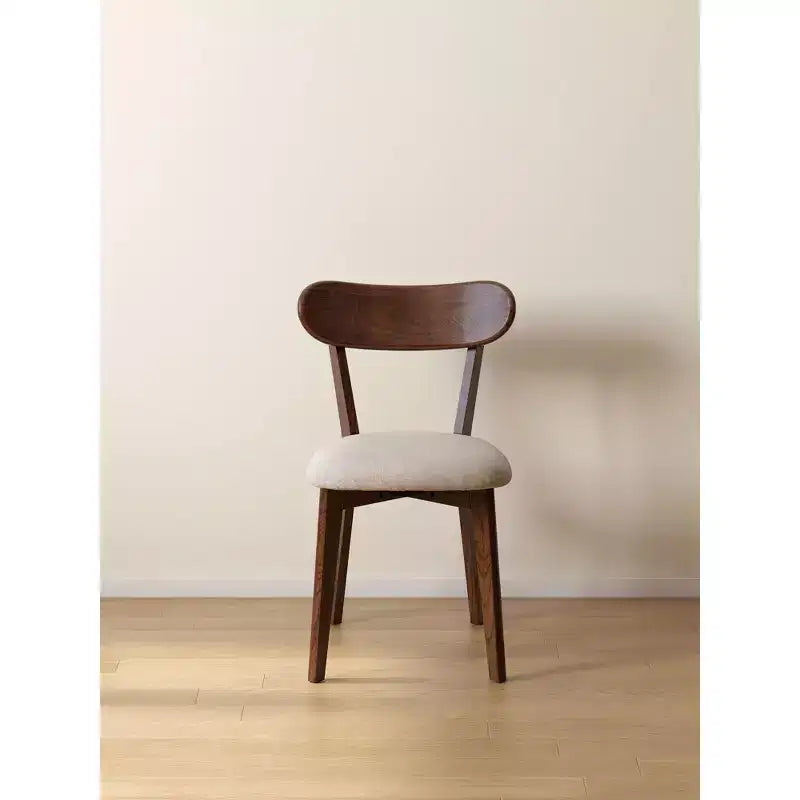MAYEERTY Lot de 2 chaises de salle à manger rembourrées, chaises en bois massif de chêne de qualité FAS pour cuisine, salle à manger, salon, noyer