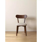 MAYEERTY Lot de 2 chaises de salle à manger rembourrées, chaises en bois massif de chêne de qualité FAS pour cuisine, salle à manger, salon, noyer
