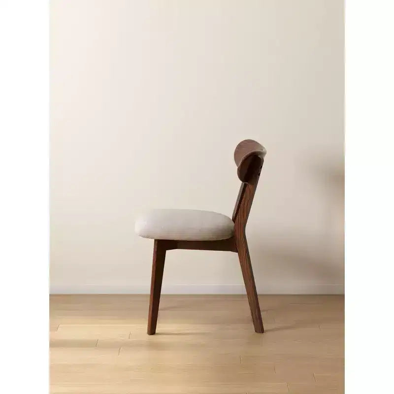 MAYEERTY Lot de 2 chaises de salle à manger rembourrées, chaises en bois massif de chêne de qualité FAS pour cuisine, salle à manger, salon, noyer