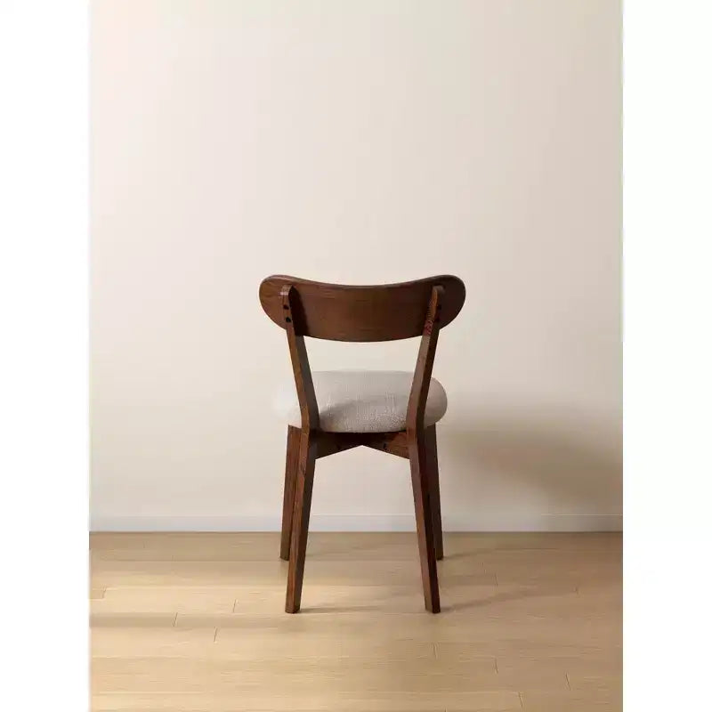 MAYEERTY Lot de 2 chaises de salle à manger rembourrées, chaises en bois massif de chêne de qualité FAS pour cuisine, salle à manger, salon, noyer