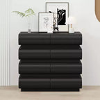 MAYEERTY 8 Drawers Nightstand for Bedroom Black No Handle Modern 8 CHest of Drawers with Wide Storage