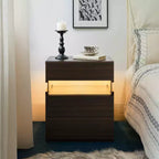 MAYEERTY Nightstand with 3 Drawer Dresser for Bedroom Bedside Table for Living Room Walnut