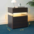 MAYEERTY Table de Chevet avec Commode à 3 Tiroirs pour Chambre à Coucher Table d'Appoint pour Salon Noyer