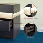 MAYEERTY Table de Chevet avec Commode à 3 Tiroirs pour Chambre à Coucher Table d'Appoint pour Salon Noyer