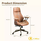 HOMLUX Chaise de bureau moderne ergonomique à dossier haut en tissu suède pour directeur ou bureau à domicile