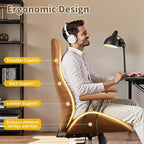 HOMLUX Chaise de bureau moderne ergonomique à dossier haut en tissu suède pour directeur ou bureau à domicile