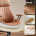HOMLUX Chaise de bureau moderne ergonomique à dossier haut en tissu suède pour directeur ou bureau à domicile