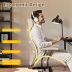HOMLUX Chaise de bureau moderne ergonomique à dossier haut en tissu suède pour directeur ou bureau à domicile