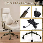 HOMLUX Chaise de bureau moderne ergonomique à dossier haut en tissu suède pour directeur ou bureau à domicile