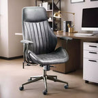 HOMLUX Chaise de bureau moderne ergonomique à dossier haut en tissu suède pour directeur ou bureau à domicile