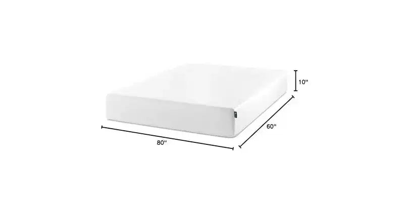 Matelas en mousse à mémoire de forme au thé vert ZINUS 10 pouces Queen, sans fibre de verre, fermeté moyenne, zones de soulagement de la pression, mousses et tissus certifiés sans danger.