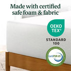 Matelas en mousse à mémoire de forme au thé vert ZINUS 10 pouces Queen, sans fibre de verre, fermeté moyenne, zones de soulagement de la pression, mousses et tissus certifiés sans danger.
