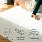 Matelas en mousse à mémoire de forme au thé vert ZINUS 10 pouces Queen, sans fibre de verre, fermeté moyenne, zones de soulagement de la pression, mousses et tissus certifiés sans danger.