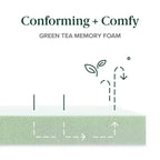 Matelas en mousse à mémoire de forme au thé vert ZINUS 10 pouces Queen, sans fibre de verre, fermeté moyenne, zones de soulagement de la pression, mousses et tissus certifiés sans danger.
