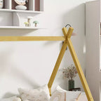 Lit de sol Bellemave en forme de tente, taille double, avec barrières de sécurité et lattes