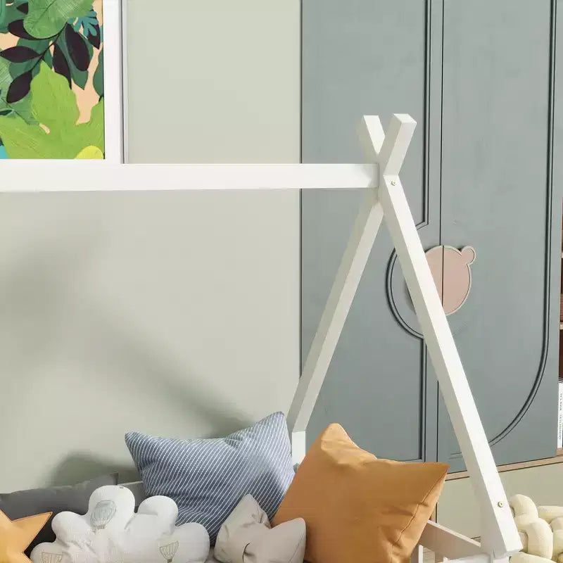 Lit de sol Bellemave en forme de tente, taille double, avec barrières de sécurité et lattes