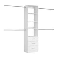 VEVOR Closet System with 3 Drawers, Adjustable Height Wooden Closet Organizers, Modern Walk-in Wardrobe Organization, White