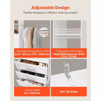 VEVOR Système de rangement pour dressing avec 3 tiroirs, Organisateurs de placard en bois à hauteur réglable, Organisation de dressing moderne, Blanc