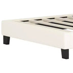 Lit de princesse rembourré MAYEERTY double avec tête de lit et pied de lit en forme de couronne pour chambre à coucher, rose crème