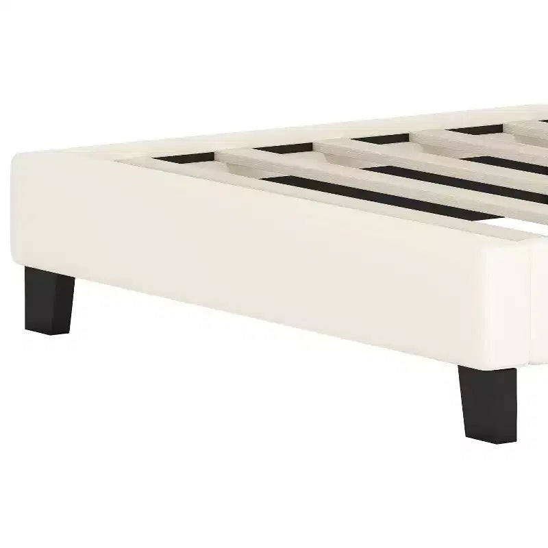 Lit de princesse rembourré MAYEERTY double avec tête de lit et pied de lit en forme de couronne pour chambre à coucher, rose crème