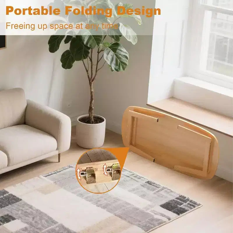 Table basse pliante en bois, table d'appoint pliable de 100 cm, table d'étude basse pour petits espaces, pour s'asseoir au sol dans le salon, la chambre, le bureau à domicile