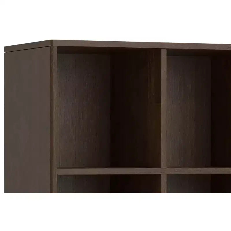 Meuble de rangement Pearson en BOIS MASSIF de style Mid-Century Moderne, 9 cubes, 52 pouces x 42 pouces, en noyer brun