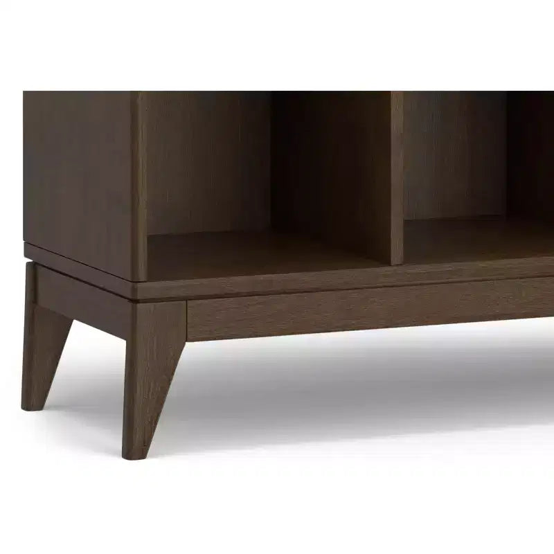 Meuble de rangement Pearson en BOIS MASSIF de style Mid-Century Moderne, 9 cubes, 52 pouces x 42 pouces, en noyer brun