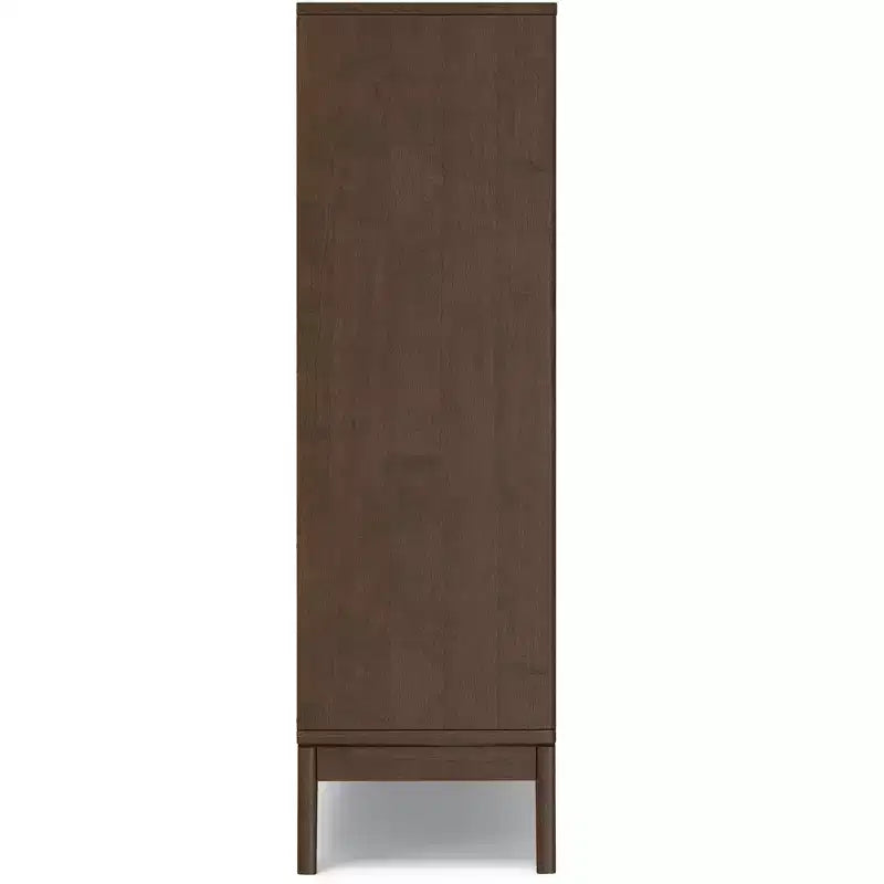 Meuble de rangement Pearson en BOIS MASSIF de style Mid-Century Moderne, 9 cubes, 52 pouces x 42 pouces, en noyer brun