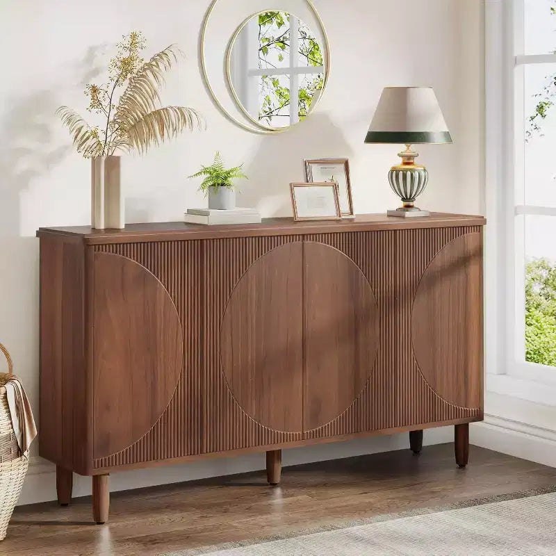 Buffet de rangement Lantine : Armoire de rangement moderne avec portes, convient pour le salon, la cuisine, la salle à manger (Marron). De la boutique Lantine.