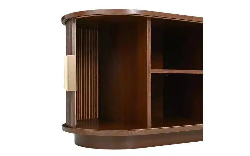 JVNOXK Meuble TV en bois de style rustique avec rangements à portes coulissantes, 167 cm, adapté aux télévisions de 75 pouces et moins ; idéal pour les salons, noyer
