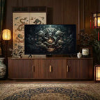 JVNOXK Meuble TV en bois de style rustique avec rangements à portes coulissantes, 167 cm, adapté aux télévisions de 75 pouces et moins ; idéal pour les salons, noyer