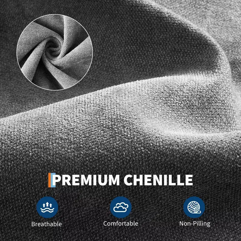 Fauteuil inclinable pivotant pour salon, en chenille ou en similicuir, avec accoudoirs double épaisseur ou incurvés, dossier rembourré
